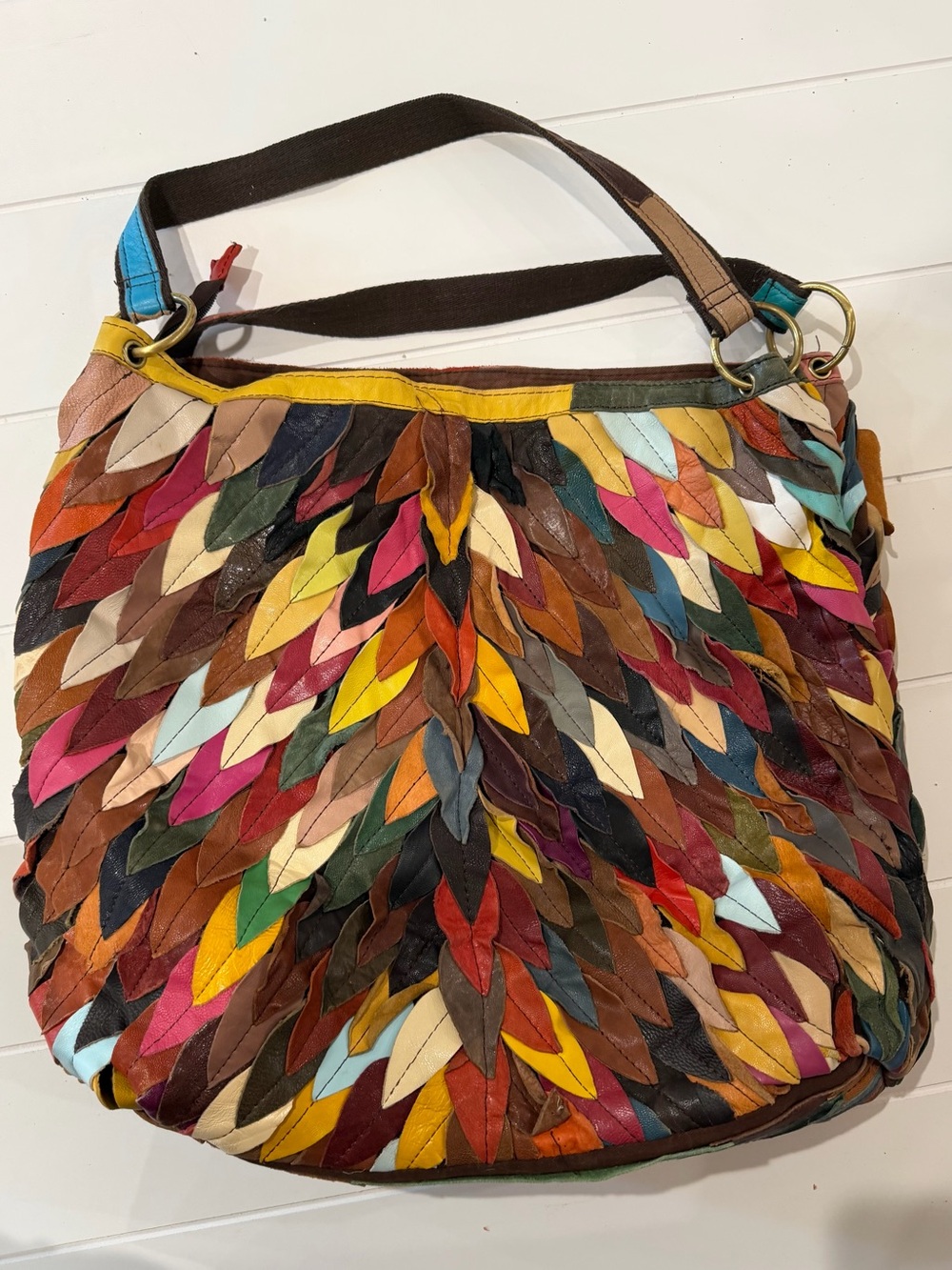 Lucky Brand Multicolor Patchleaf Leather Shoulder Bag - Picture 4 of 4